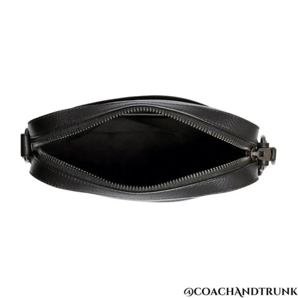 COACH 2PC Leather Houston Flight Bag Black Gunmetal‎ & Zip Card Case NWT